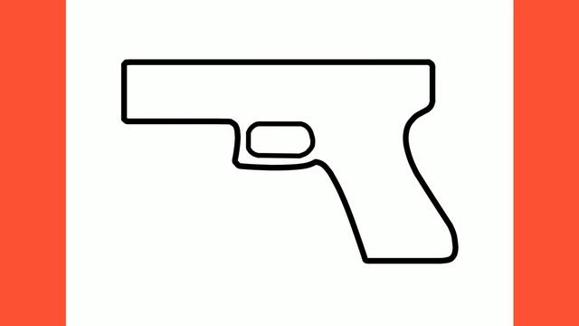 How to draw a PISTOL easy / drawing glock 17 gun step by step смотреть онлайн