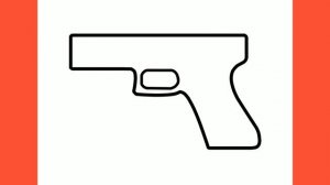 How to draw a PISTOL easy / drawing glock 17 gun step by step