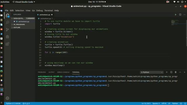Animated Pattern Python3 Turtle Graphics . смотреть онлайн