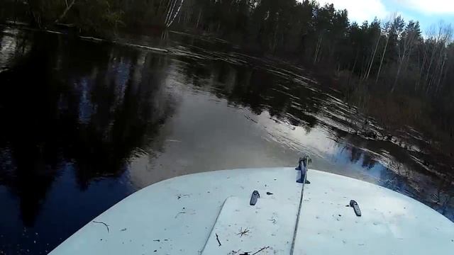 На моторной лодке.