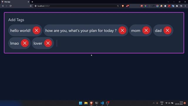 Custom Tags Input - ReactJS смотреть онлайн