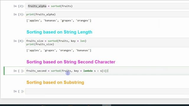 Sorting List of Strings using Python смотреть онлайн