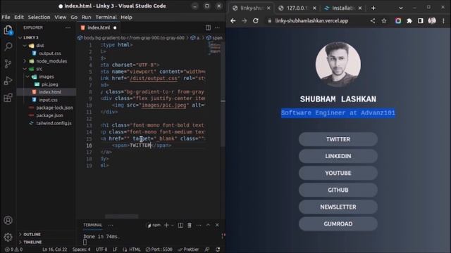 How to develop a Bio Link Web page using The Tailwind CSS Framework! - Web Development смотреть онлайн