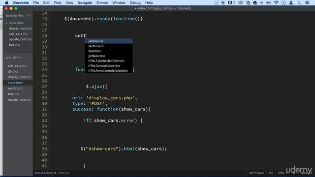 JavaScript AJAX & PHP 022 - Updating Table with time to display cars смотреть онлайн