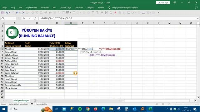 ?#Excel'de Yürüyen Bakiyeli Cari Banka Hesap Ekstresi смотреть онлайн