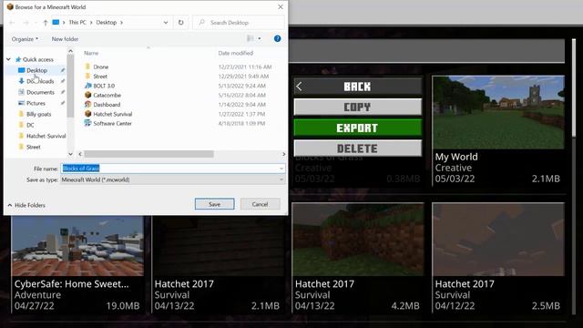 Saving Your Minecraft Worlds!