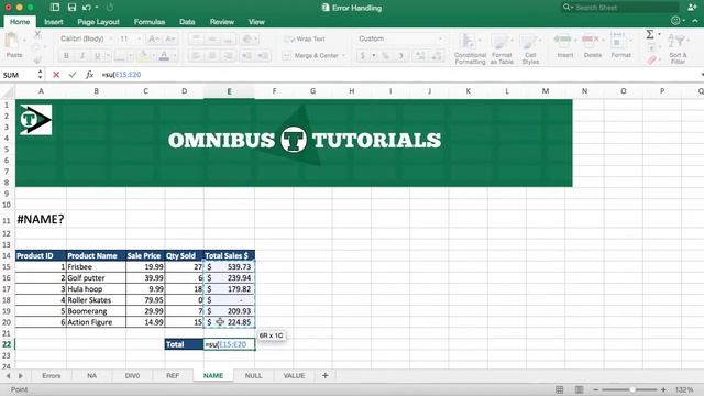 Name Error in Excel смотреть онлайн