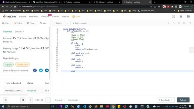 50. Pow(x, n) смотреть онлайн