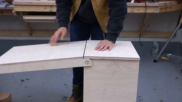 Unique furniture idea! Expandable shelf & table / woodworking kinetic mechanism смотреть онлайн