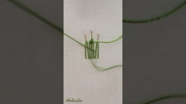 Very easy needle weaving stitch flower leaf смотреть онлайн