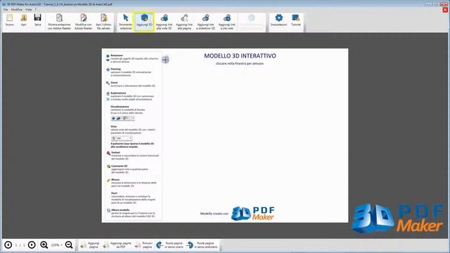 Tutorial 3D PDF Maker for AutoCAD - 2B. Inserire nel PDF un modello 3D di Revit смотреть онлайн