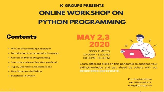 Online Python Workshop by K-Groups смотреть онлайн