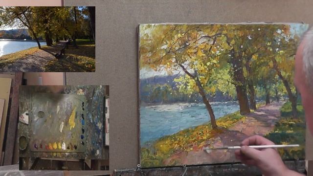 Урок пейзажа .Мастер Класс Осень в Котельниках, часть 2 смотреть онлайн