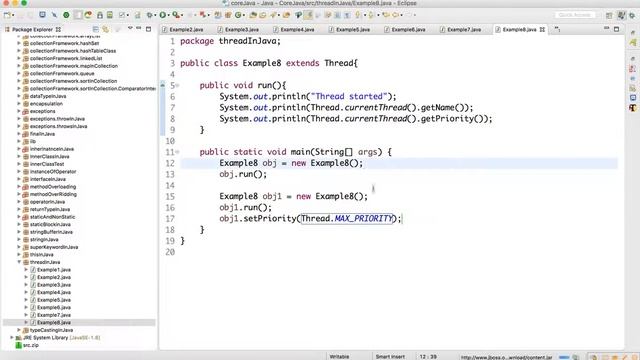 currentThread() and Thread Priority смотреть онлайн