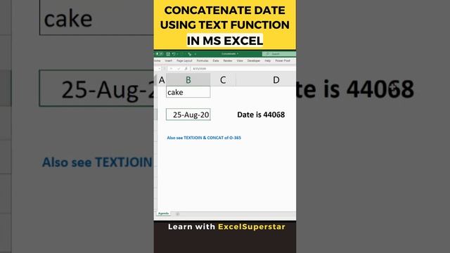 Concatenate Date using TEXT Function In MS Excel смотреть онлайн