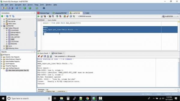Create & Execute PL/SQL Code inside SQL Developer