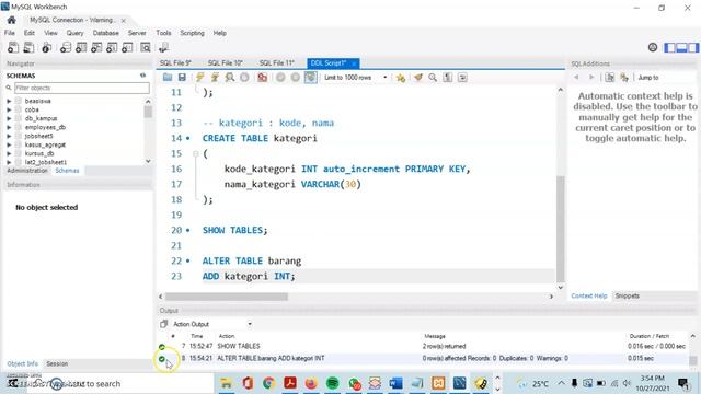 1. Data Definition Language (DDL) Menggunakan MySQL Workbench смотреть онлайн