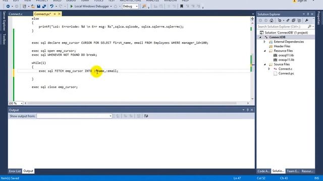 Oracle Embedded SQL in C: Lấy data dùng CURSOR (Fetch data use CURSOR) смотреть онлайн