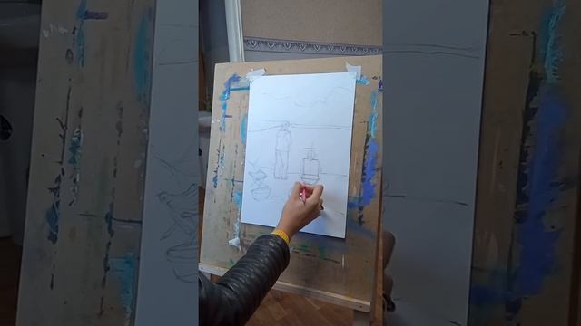 4 класс. Задание по композиции 2. "Пейзаж с фигурой человека" смотреть онлайн
