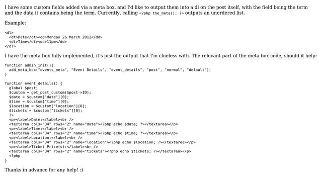 Wordpress: Custom fields / meta box output смотреть онлайн