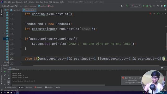A simple rock paper scissor game in java | Java small game making | Java programming смотреть онлайн