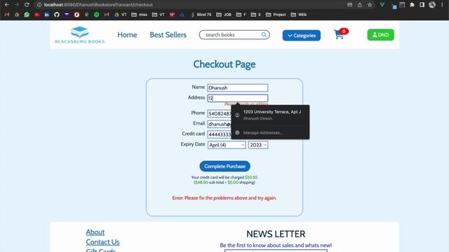 Blacksburg bookstore demo (Vue.js) смотреть онлайн