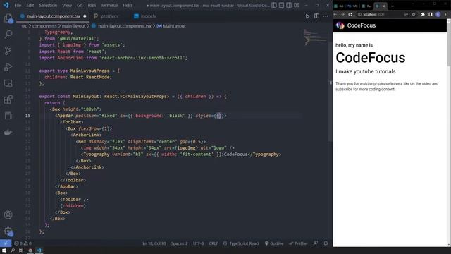 React, TypeScript, Material UI — Navbar Component Mobile Responsive & Smooth Scroll смотреть онлайн