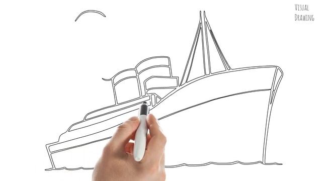 Easy Sailing Ships Drawing for Kids, How to Draw a Simple Cartoon Ships Drawing Step by Step смотреть онлайн
