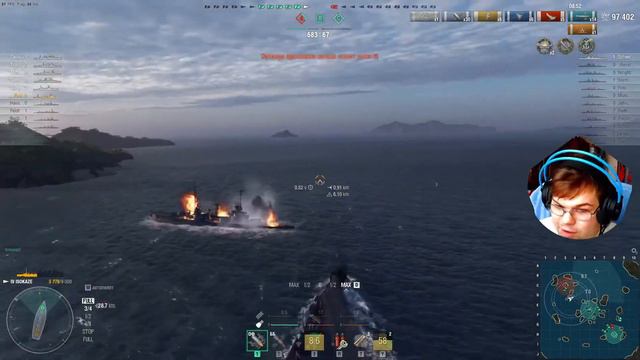 Играю в World of Warships Саня в танке виносит вес клан смотреть онлайн