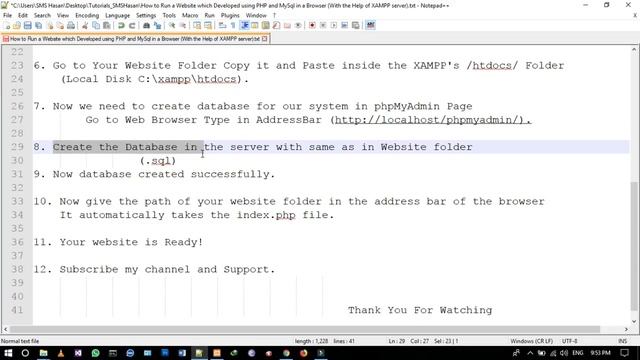 How to Run a Website which is Developed using PHP and MySql in a Browser With XAMPP server смотреть онлайн