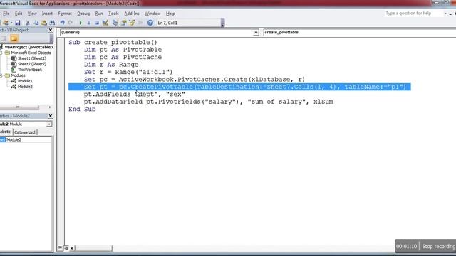Create Pivot Table Excel VBA Code смотреть онлайн