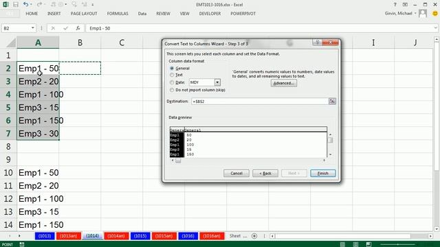 Excel Magic Trick 1014: Text To Columns to Split Data From A Cell and Avoid Extra Spaces смотреть онлайн