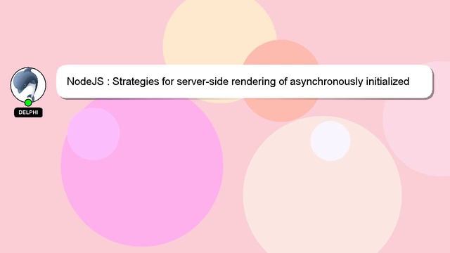 NodeJS : Strategies for server-side rendering of asynchronously initialized React.js components смотреть онлайн