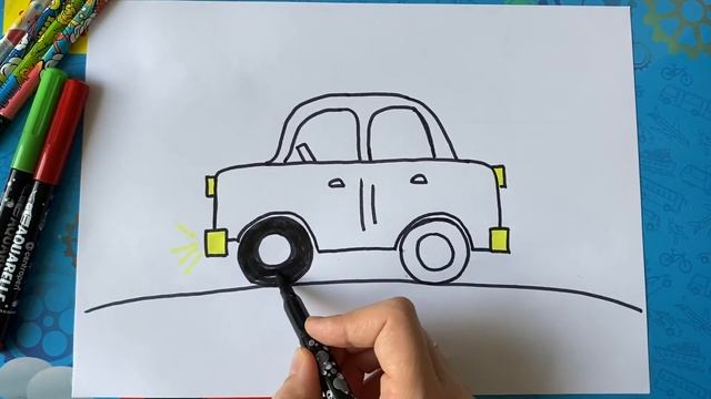 How to draw a car / Как нарисовать машинку смотреть онлайн