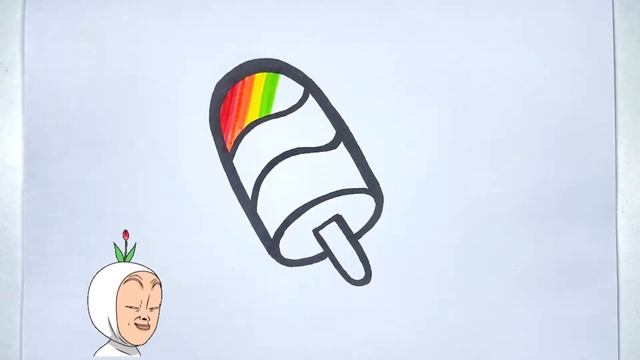 МОРОЖЕНОЕ РАДУГА для детей. Как это нарисовать и раскрасить! смотреть онлайн