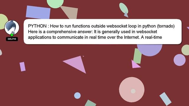 PYTHON : How to run functions outside websocket loop in python (tornado) смотреть онлайн