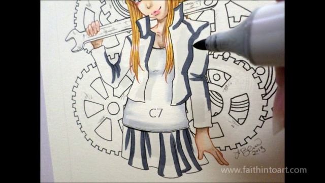 Winry Rockbell Tutorial with Copic Markers смотреть онлайн
