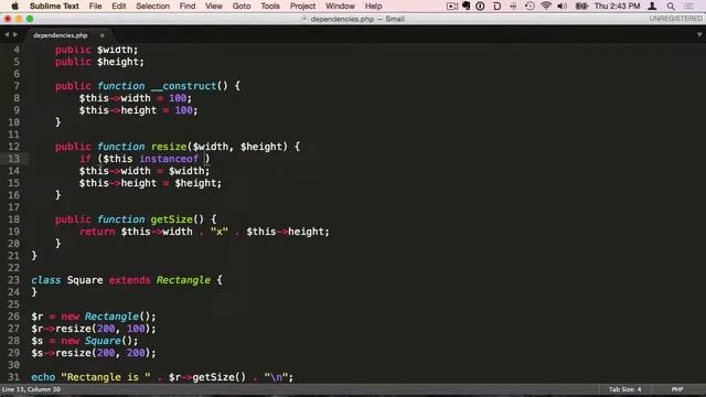 Cyclical Dependency - PHP Rectangle and Square смотреть онлайн