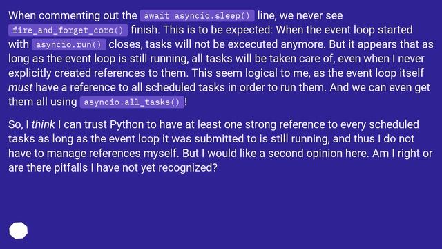 Python asyncio.create_task() - really need to keep a reference? смотреть онлайн
