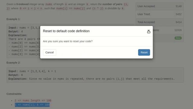 2176. Count Equal and Divisible Pairs in an Array | Short Code | Beats 100% | LeetCode Biweekly 72 смотреть онлайн