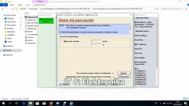 reset epson l210,l110,l300,l355 series waste ink pad смотреть онлайн