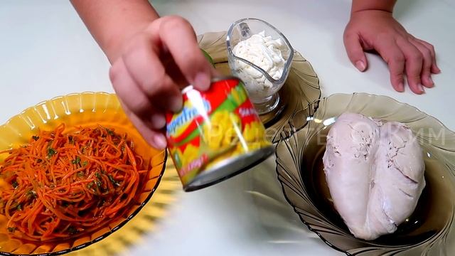 Очень вкусный САЛАТ из корейской моркови с майонезом. Рецепт вкусного УЖИНА. смотреть онлайн