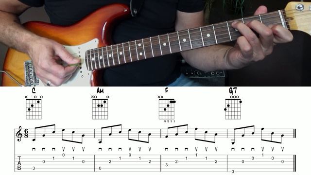 How to Play a Rock&Roll Ballad using Chord Picking смотреть онлайн