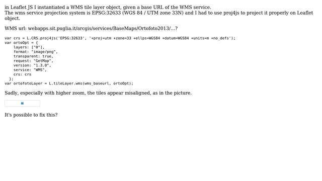 GIS: Leaflet JS: Tiles misaligned using WMS resource смотреть онлайн