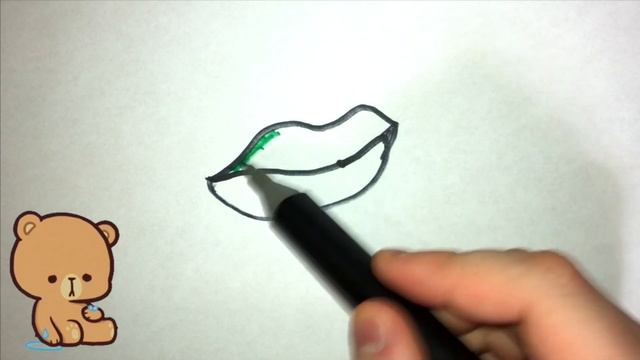 Bolalar uchun lab rasm chizish / Рисование губ для детей / Drawing lips for children смотреть онлайн