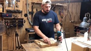 Работа кромочным фрезером на примере торцевой доски.