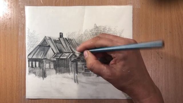 Старый ДОМ простым карандашом.Как нарисовать.How to draw an old HOUSE with a simple pencil. смотреть онлайн
