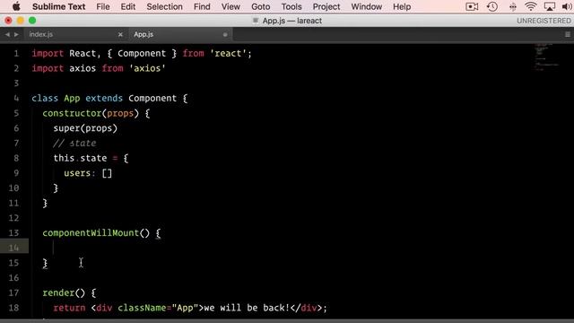 15 Storing data in component state via ajax call смотреть онлайн
