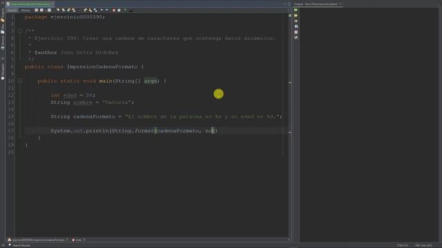 Java Ejercicio: 390 Uso de la Función format() para Crear Cadenas de Caracteres Dinámicas смотреть онлайн