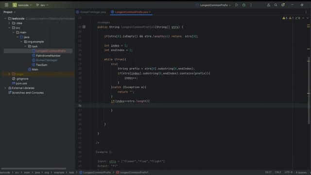LeetCode Longest Common Prefix смотреть онлайн